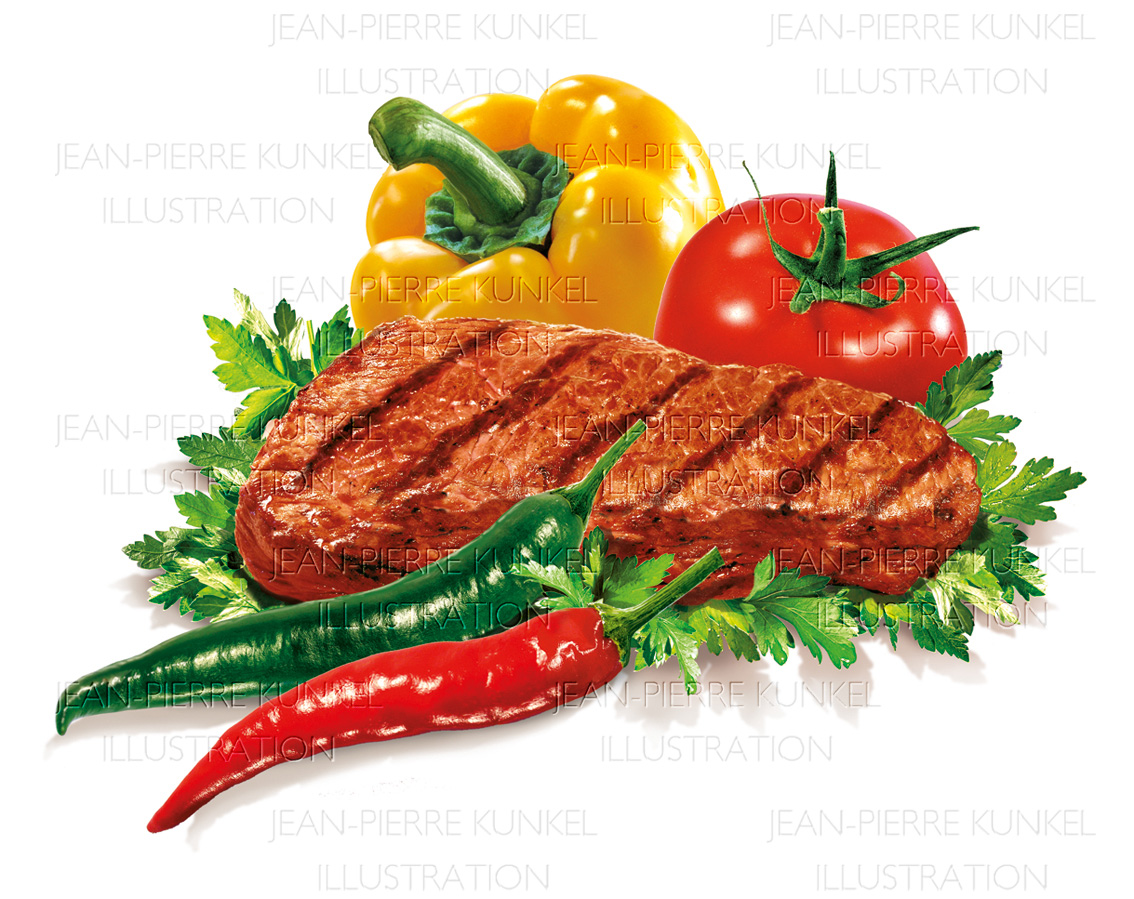 Steak und Gemüse