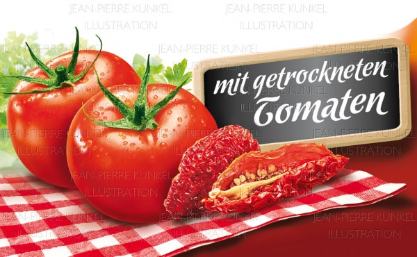 Frische und getrocknete Tomaten