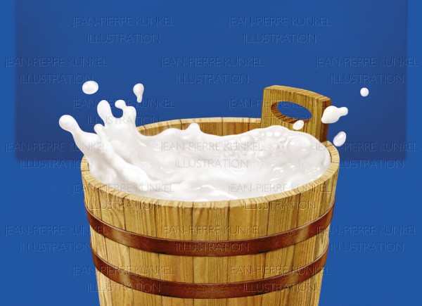 Milch im Holzfass
