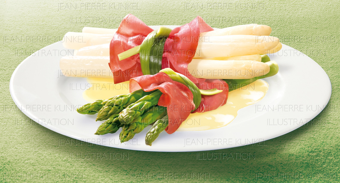 Spargel mit Schinken