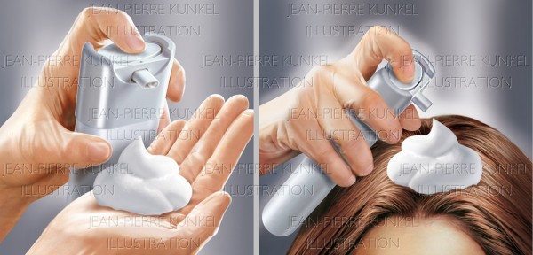 Anwendung Haarschaum