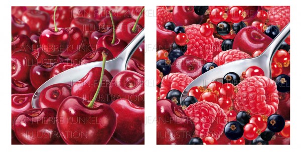 Fotoillustration Kirschen/ Beerenobst