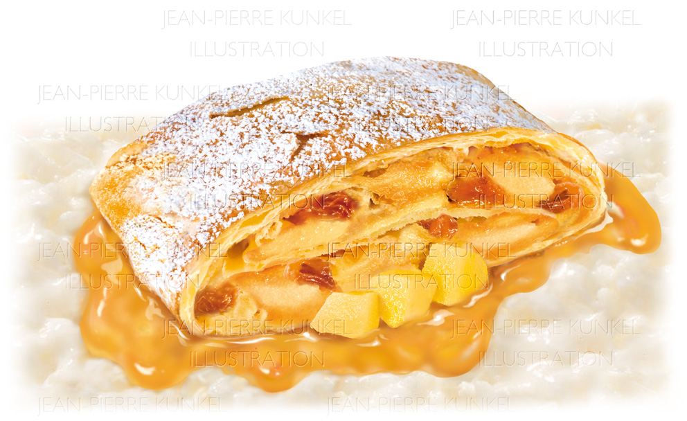 Illustration Apfelstrudel