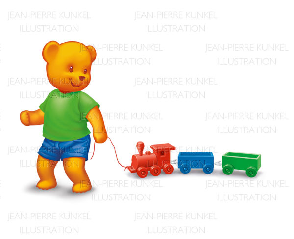 Bär mit Eisenbahn